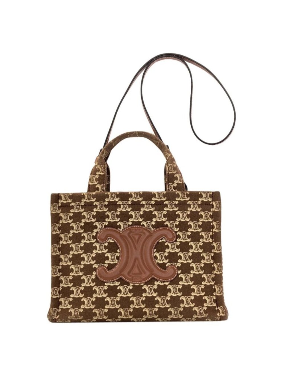 Celine Small Cabas Thais Triomphe 2-Way Handbag Canvas